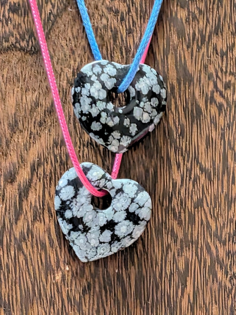 ✨ STUNNING Matching Best Friend Snowflake Obsidian Heart Necklaces! ✨